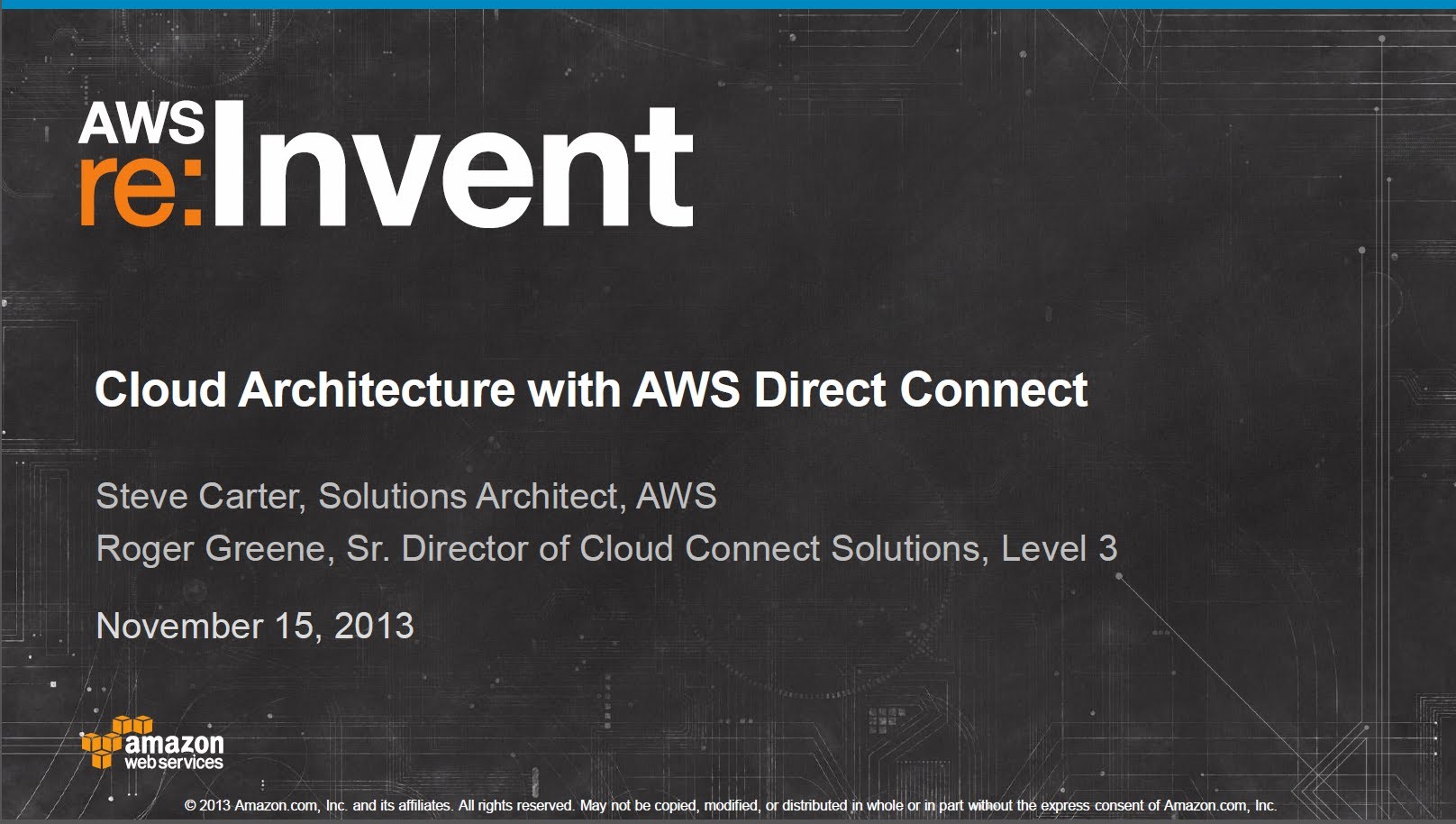 Cloud Architecture with Amazon AWS Direct Connect